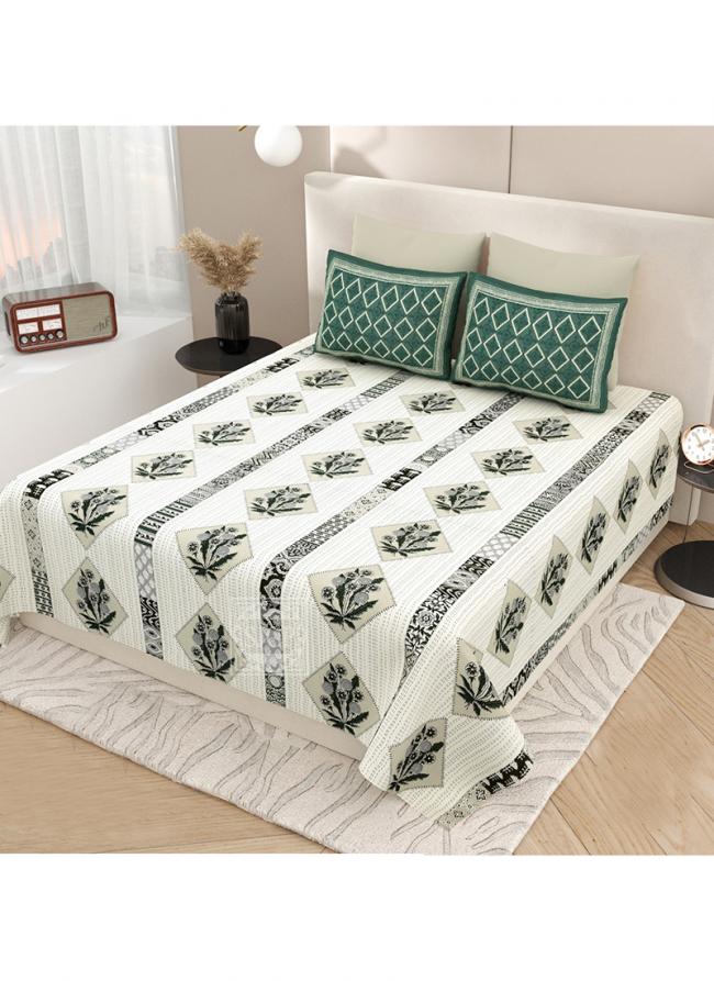 Cotton White   Printed Bedsheets( 108*108)